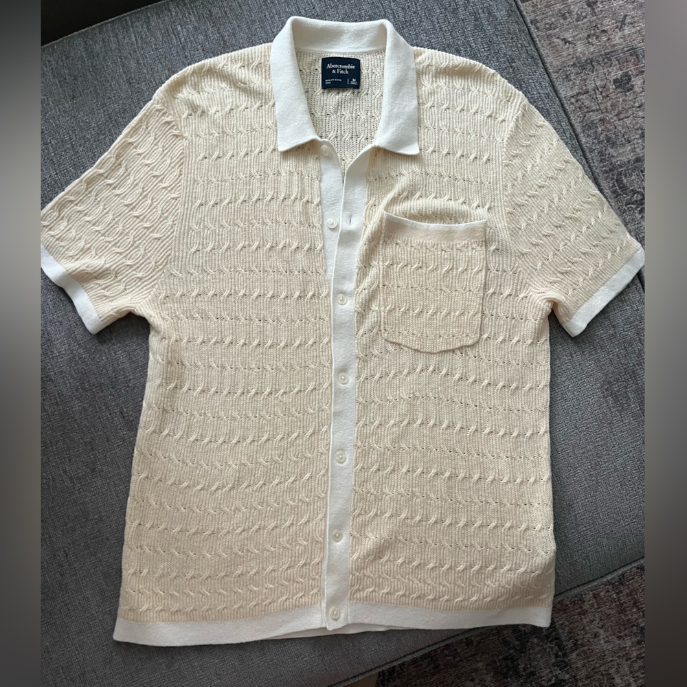 Men’s Abercrombie & Fitch Knit Button Up Sweater Polo